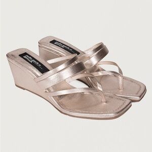 Pedro Garcia x Amlul wedge thong sandal square toe FINISTERRE PLATINUM FOIL